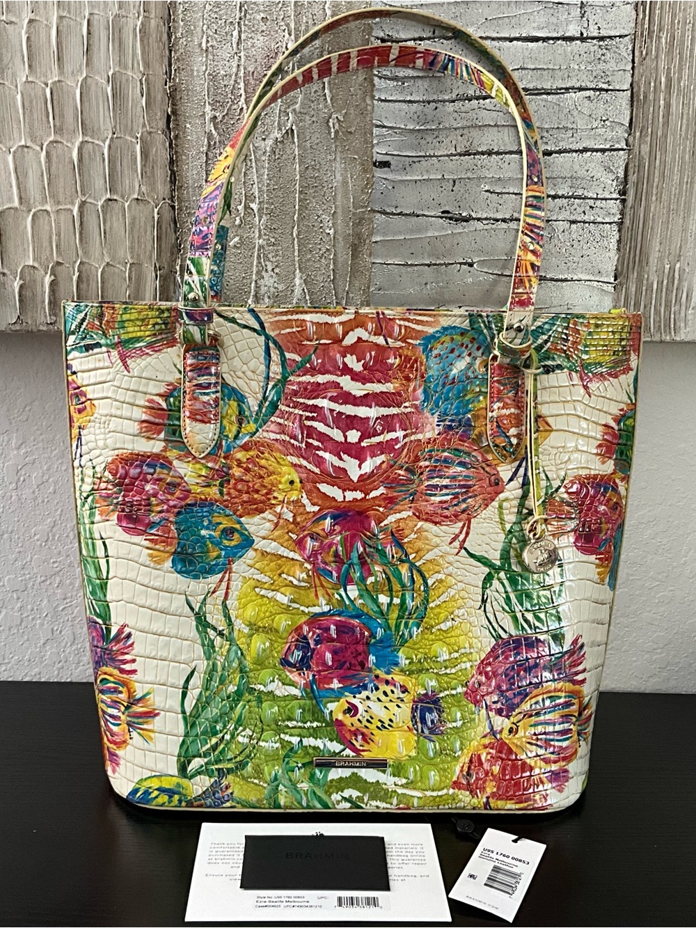 Brahmin Ezra SEALIFE MELBOURNE LG. Tote Shoulder Bag Excellent Preowned
